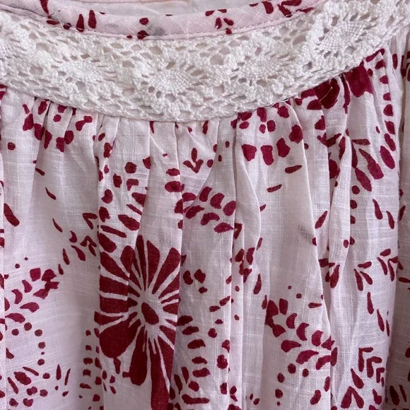 NWT Anthropologie Red and White Mini Dress Babydoll Mini Flutter White Red - Picture 6 of 8